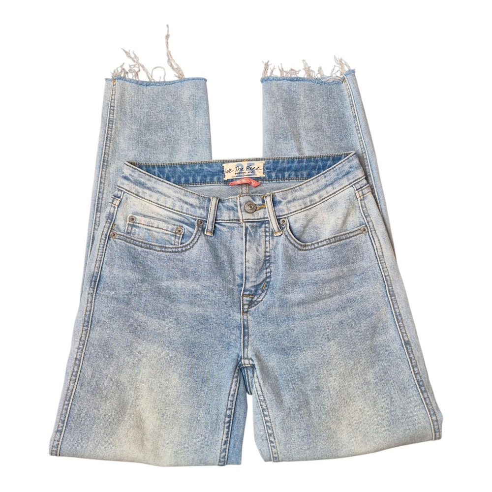 Free People We The Free CRVY Womens 25 Raw Hem Skinny Ankle Jeans
